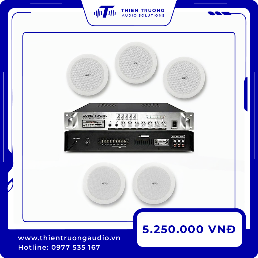 Combo 5 Loa Âm Trần Oris KS-805B Và Amply Oris 100BL
