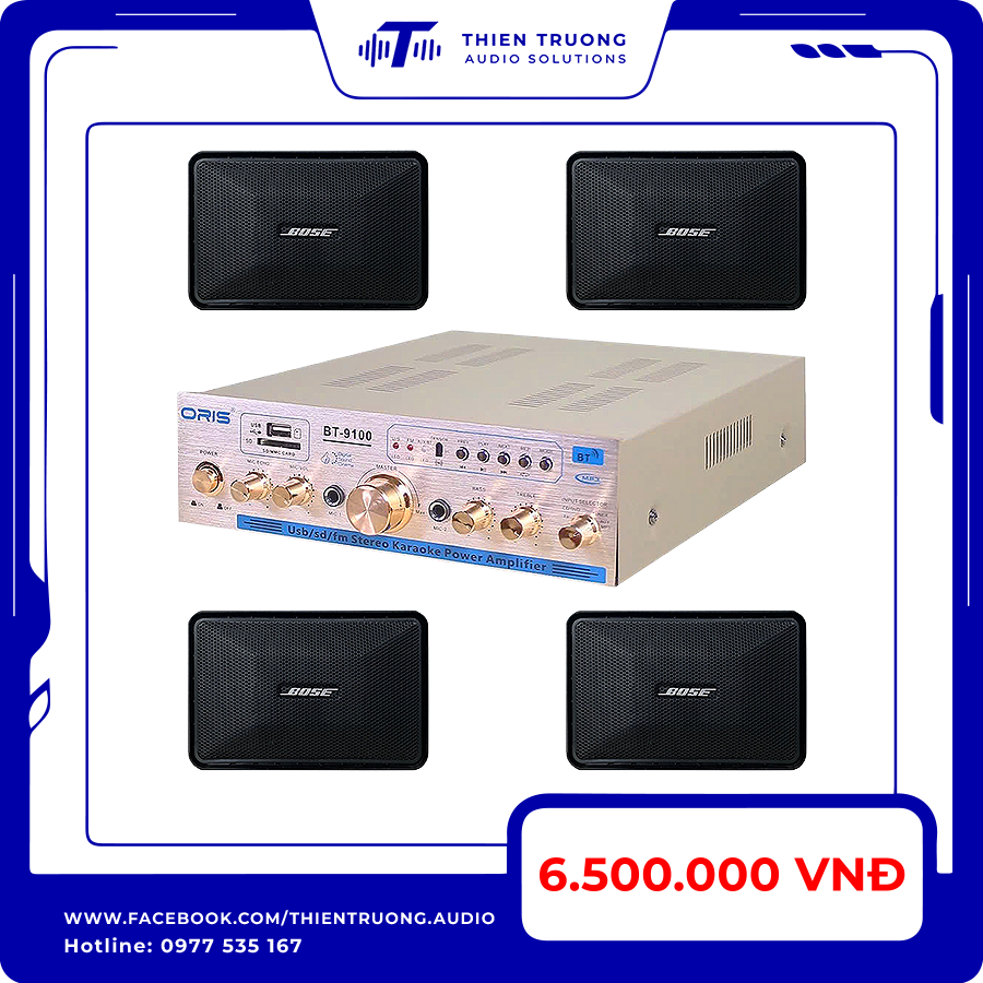 Combo 4 Loa Bose 101 Và Amply Oris BT-9100