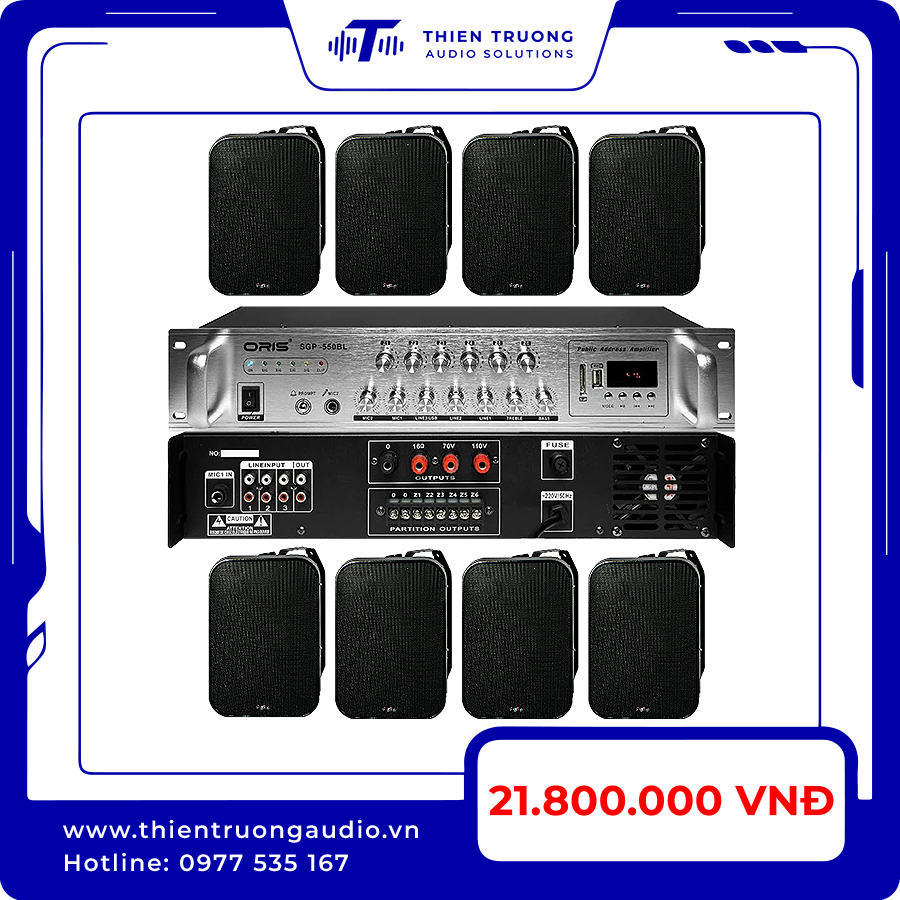 Combo 8 Loa Oris TO60 và Amply Oris 550BL
