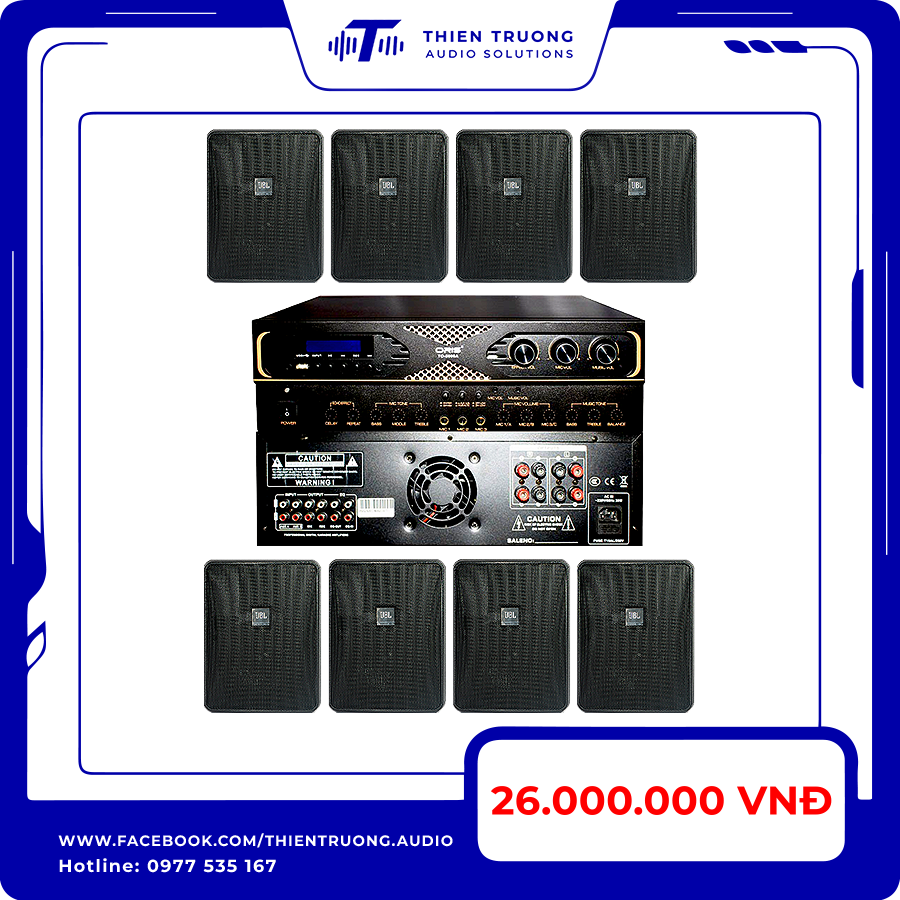 Combo 8 Loa JBL Control 25-1 Và Amply Oris 5000A