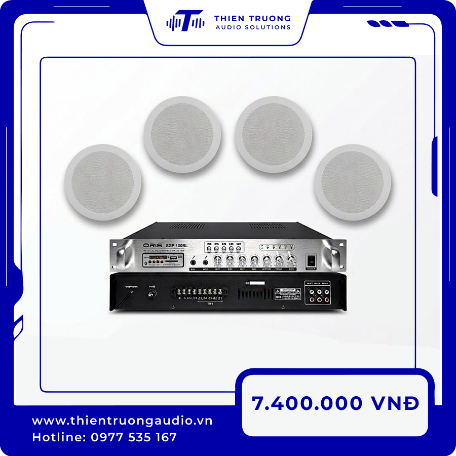 Combo 4 Loa Âm Trần Oris HD-62 Và Amply Oris SGP-100BL