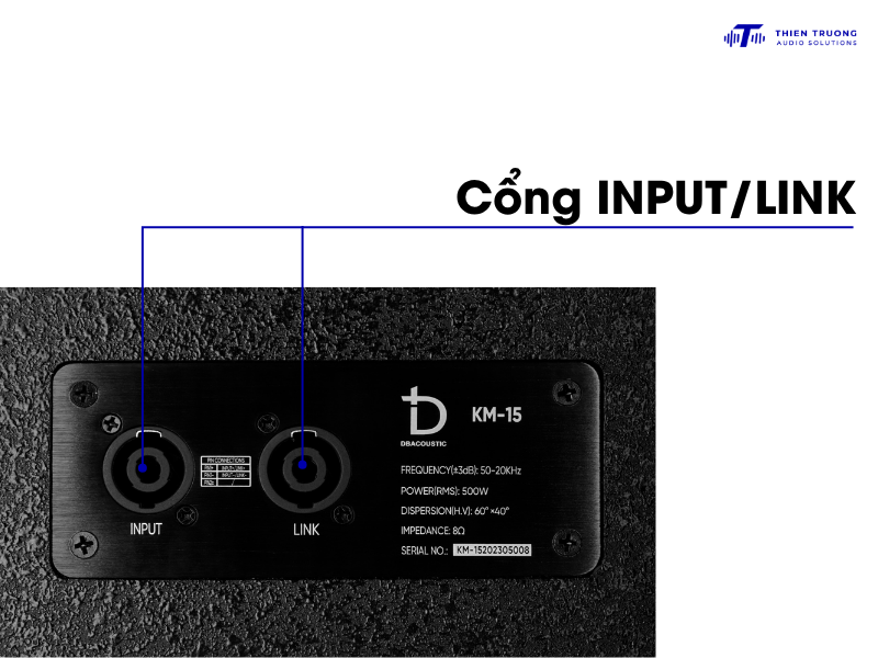 Cổng Input/Link của loa monitor KM-15