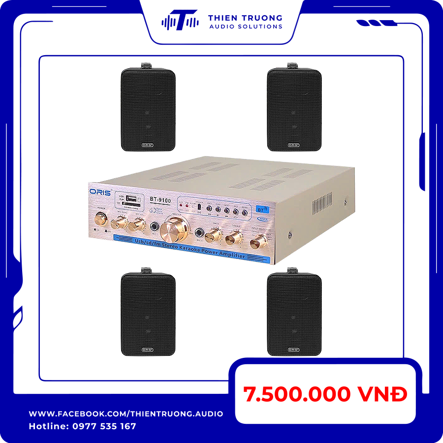 Combo 4 Loa Oris TO20 Và Amply Oris BT-9100