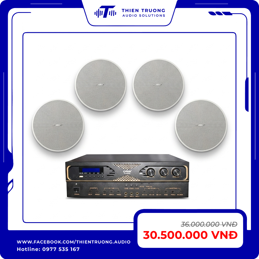 Combo 4 Loa Âm Trần Bose DM3C Và Amply Oris TO-5000A