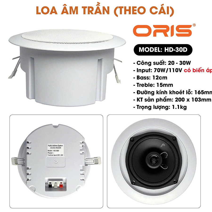 Loa Âm Trần Oris HD-30D