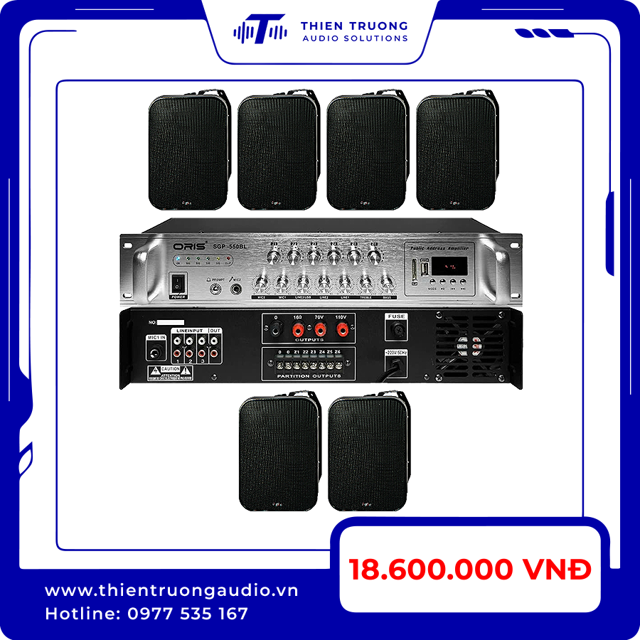 Combo 6 Loa Oris TO60 Và Amply Oris 550BL