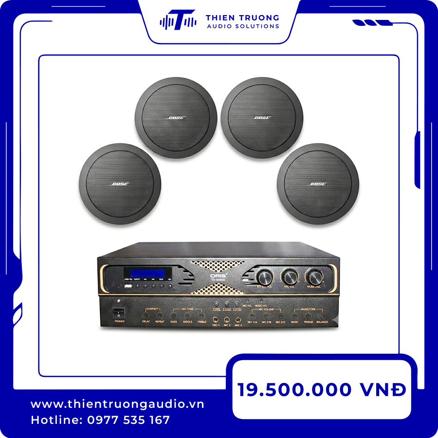 Bộ 4 Loa Âm Trần Bose FS2C Và Amply Oris TO-5000A