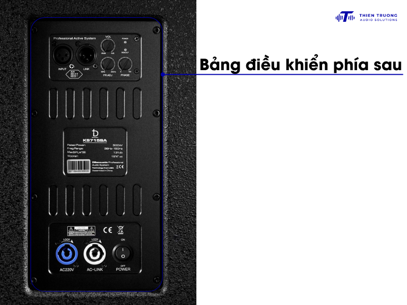 Dbacoustic KS715SA có bảng điều khiến với núm điều chỉnh LPF