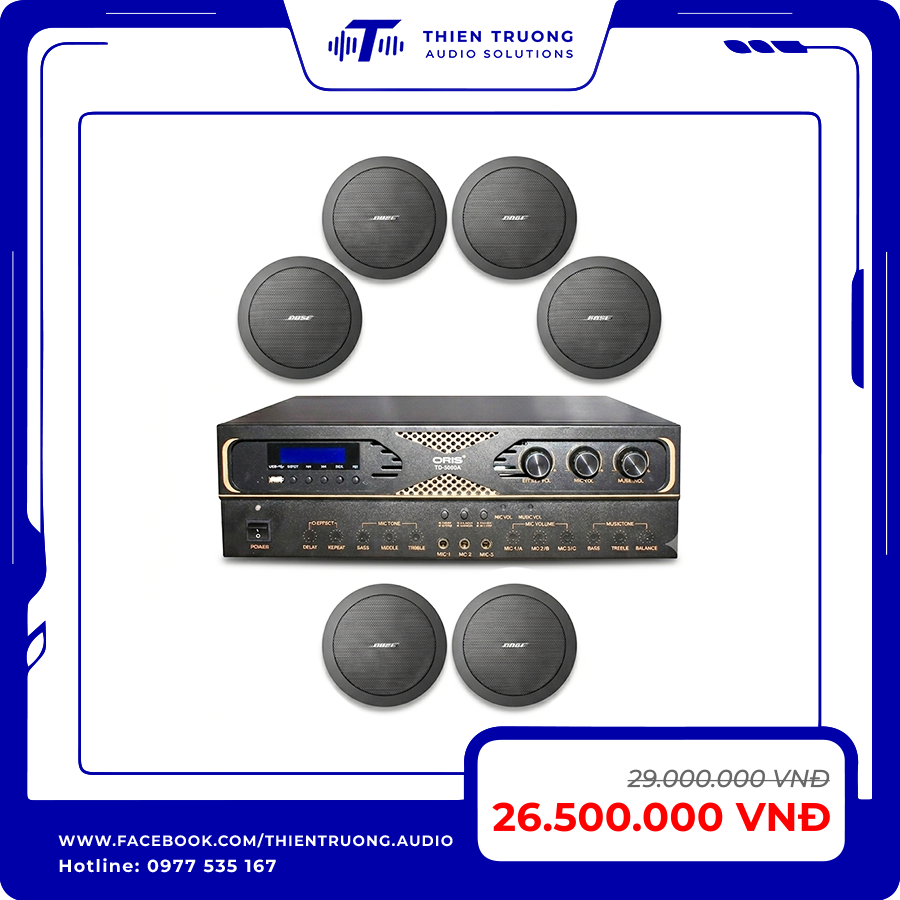 Combo 6 Loa Bose FS2C Và Amply Oris TO-5000A