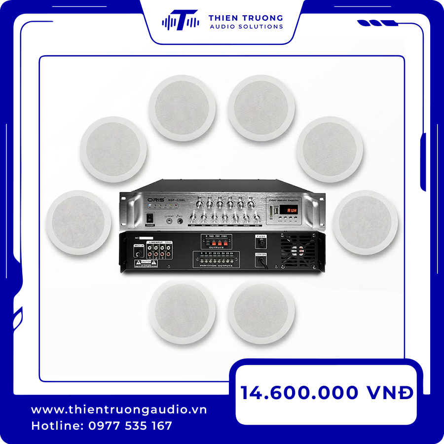 Combo 8 Loa Âm Trần Oris HD-61 Và Amply Oris SGP-220BL