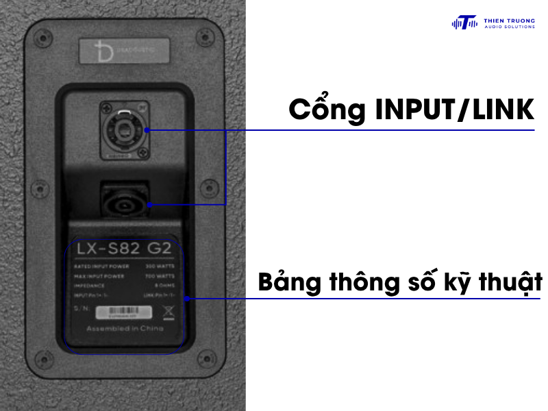 Dbacoustic LX-S52 có 2 cổng Input chuẩn NL4MP