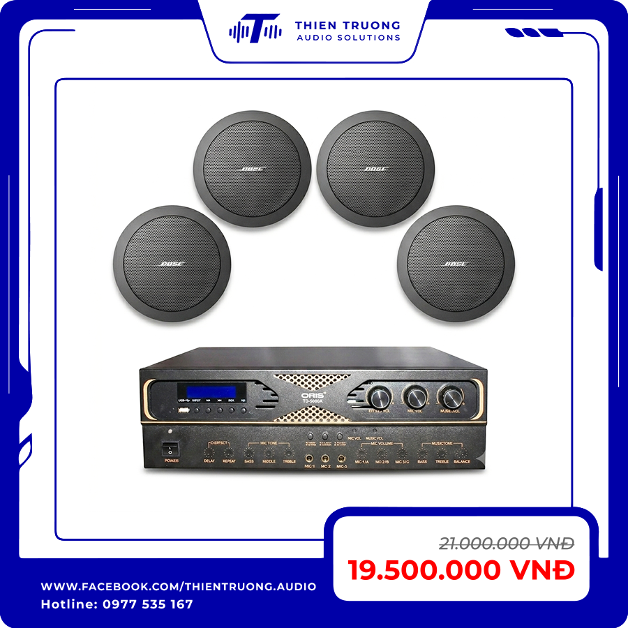 Bộ 4 Loa Âm Trần Bose FS2C Và Amply Oris TO-5000A