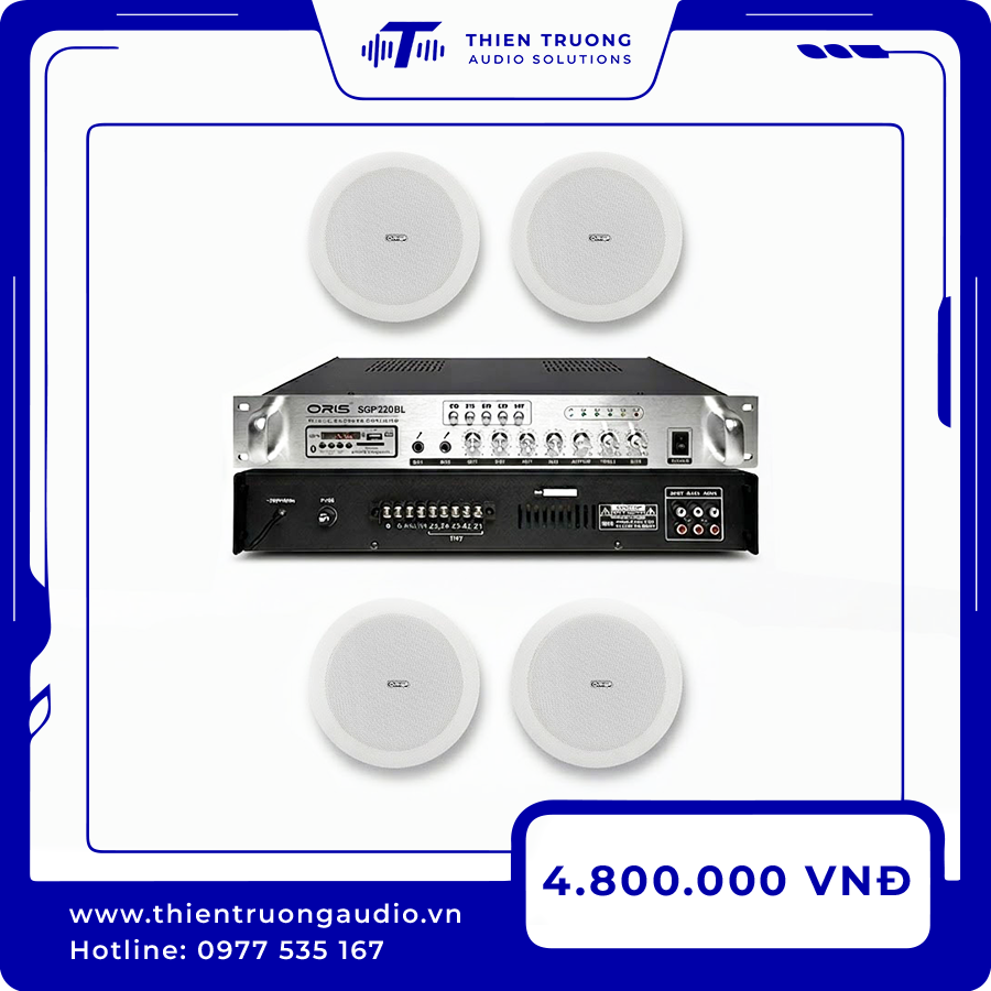 Combo 4 Loa Âm Trần Oris KS-805B Và Amply SGP-100BL