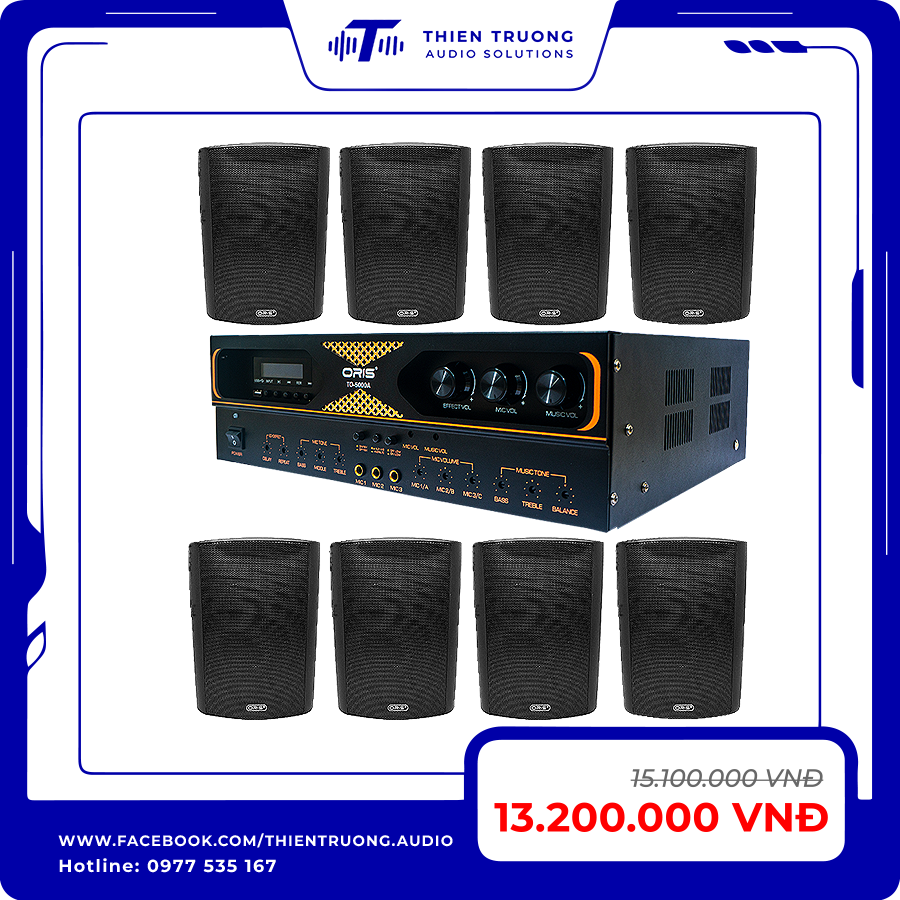 Combo 8 Loa Treo Tường Oris TO-30 & Amply TO-5000A