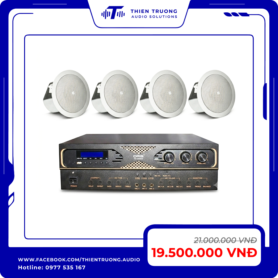 Combo 4 Loa Âm Trần JBL 12CT Và Amply Oris TO-5000A